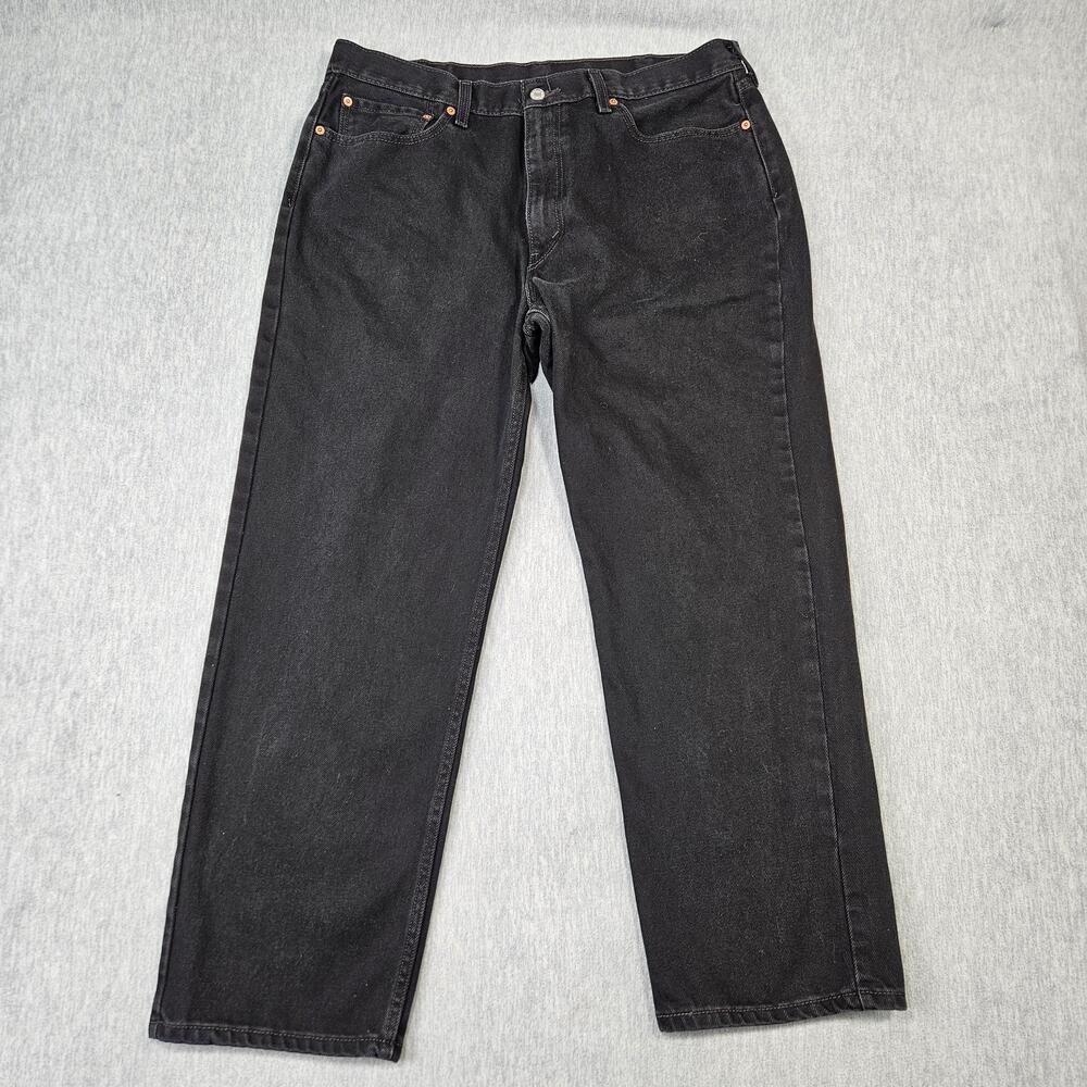 Levis 550 Jeans Mens 38x30 Black Relaxed Tapered Leg Dark Wash Denim Classic